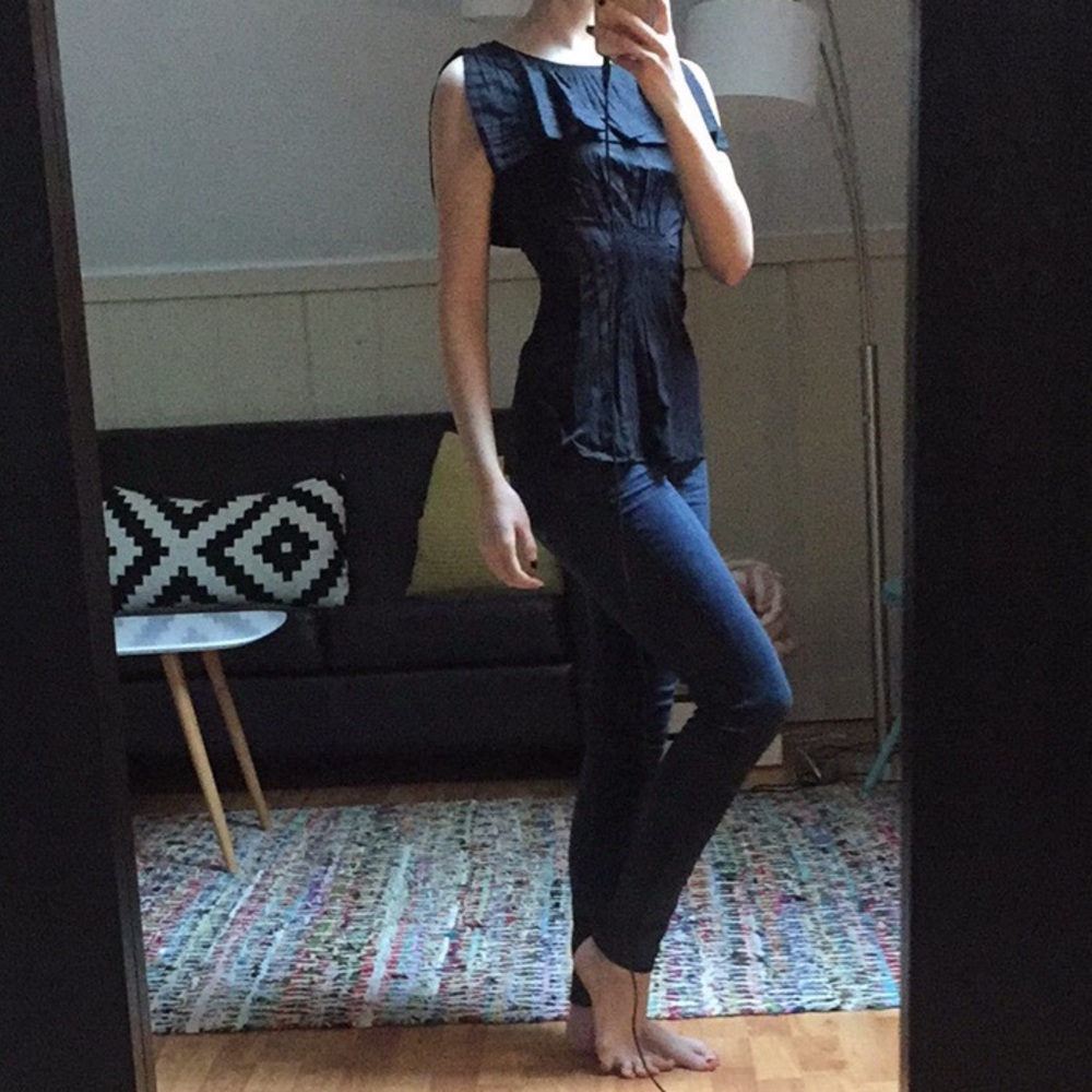 BCBGMaxazria black sleeveless top
